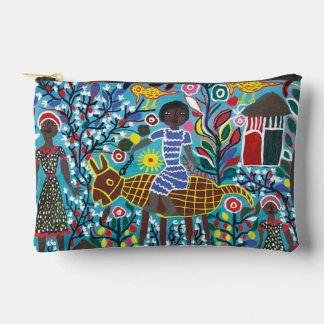 Kleine Accessoire-Tasche mit afrikanischem Kunstbi Zubehörtasche