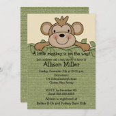 Kleine Affe-Babyparty-Einladung Einladung (Vorne/Hinten)