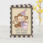 Kleine Affe-Geburtstagsgrußkarte Karte (Gelbe Blume)