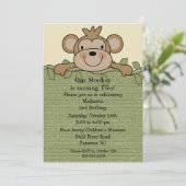 Kleine Affe-Kindergeburtstag-Einladung Einladung (Stehend Vorderseite)