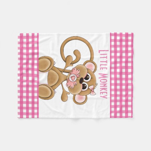 Kleine Affebabymädchen-Fleecedecke Fleecedecke (Vorderseite (Horizontal))