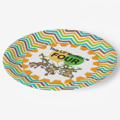 Kleine Affen 4. Geburtstagspapier-Teller Pappteller (Schrägansicht)