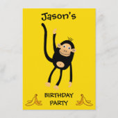 Kleine Affen Geburtstagsparty Begleitkarte (Vorderseite)
