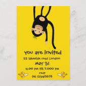 Kleine Affen Geburtstagsparty Begleitkarte (Rückseite)