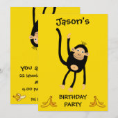 Kleine Affen Geburtstagsparty Einladung (Vorne/Hinten)