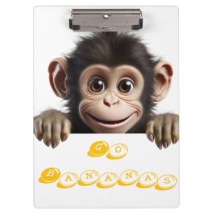 Kleine Affen gehen Bananen Klemmbrett