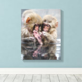 Kleine Affen | Heiße Quellen, Japan Leinwanddruck (Insitu (Holzboden))