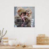 Kleine Affen | Heiße Quellen, Japan Poster (Küche)