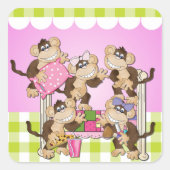 Kleine Affen Sleepover Stickers (Vorderseite)