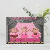 Kleine Affen Tanz Einladungen (Stehend Vorderseite)