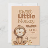 Kleine Affenjungen zum Geburtstag Einladung (Vorderseite)