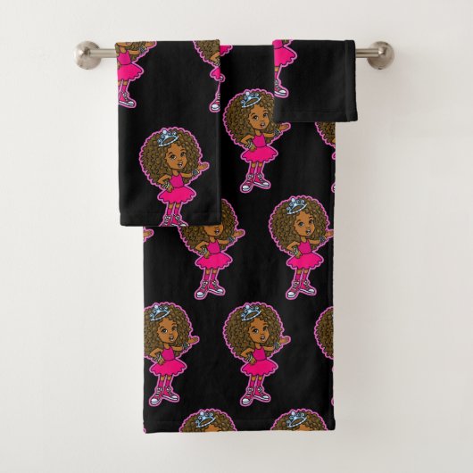 kleine afrikanische Prinzessin Badhandtuch Set (Insitu)