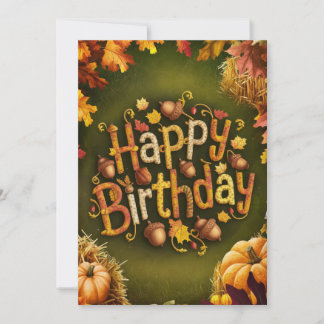 Kleine Ahornleaf Herbst glücklich Geburtstag Karte