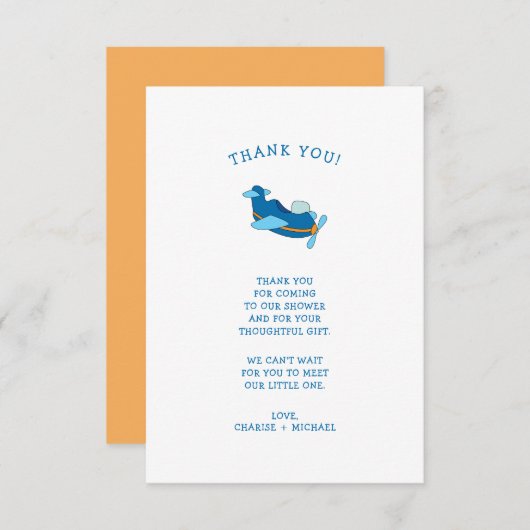 Kleine Airplane Babydusche danke (Vorne/Hinten)