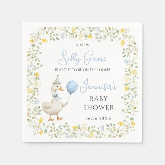 Kleine Alberne Gans auf der Loose Baby Boy Dusche Serviette (Vorderseite)