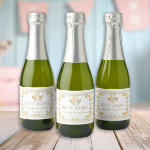 Kleine alberne Gans geschlechtsneutrale Babyparty Schaumweinetikett