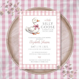 Kleine alberne Gans Pink Girl Baby Shower Einladung