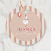 Kleine Alberne Gänse Pink Ballon Girl 1. Geburtsta Geschenkanhänger (Rückseite)