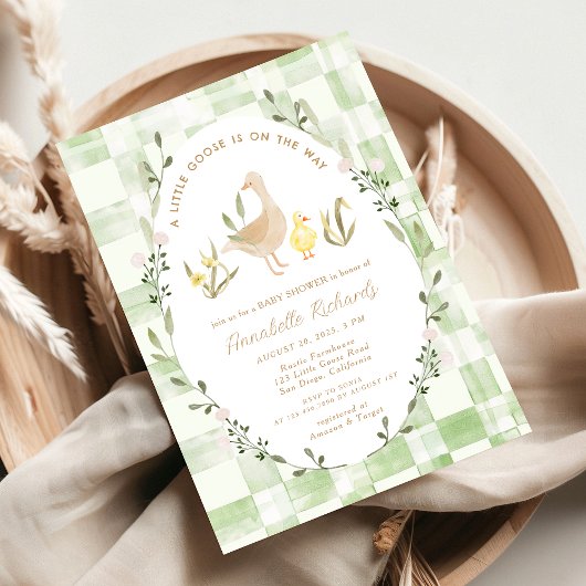 Kleine Alberne Gänse Wasserfarben Kinderdusche Einladung