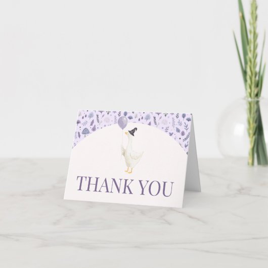 Kleine Alberne Gänsedusche Dankeskarte (Vorderseite)