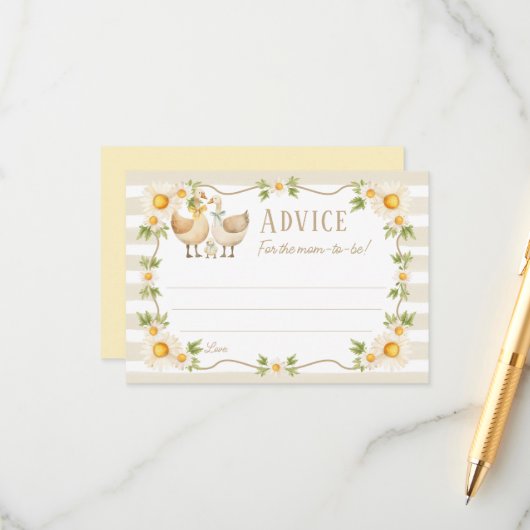 Kleine Alberne Gänsedusche für Mama Begleitkarte (Vorderseite/Rückseite Beispiel)