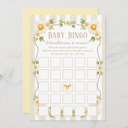 Kleine Alberne Gänseneutrale Babydusche Bingokarte Einladung (Vorne/Hinten)