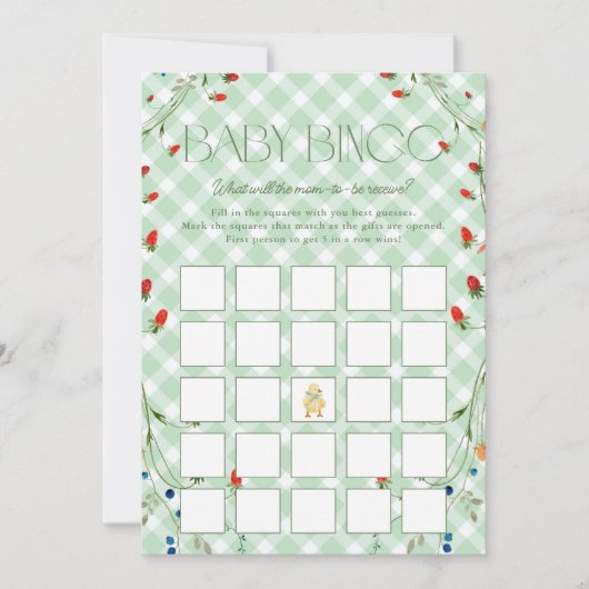 Kleine Alberne Gänseneutrale Babydusche Bingokarte Einladung (Vorderseite)
