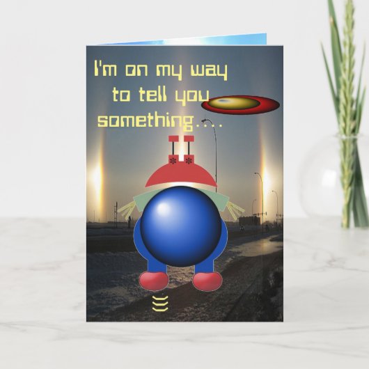 Kleine Alien zum Geburtstag Karte (Vorderseite)