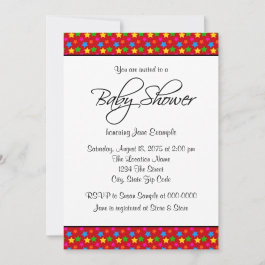 Kleine All Star Baby Dusche Einladung (Rückseite)