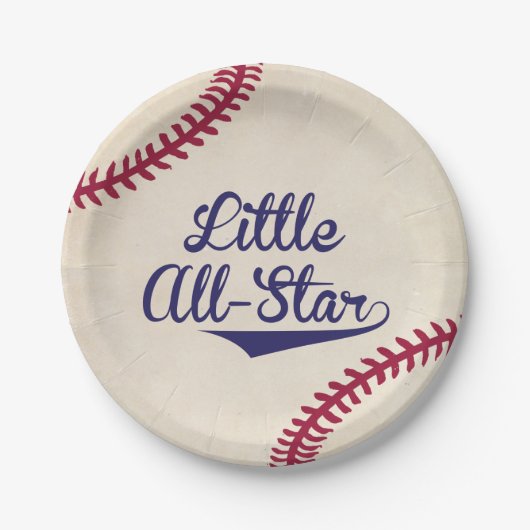 Kleine All-Star-Baseball-Baby-Duschpapier-Teller Pappteller (Vorderseite)