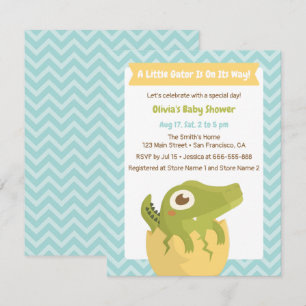 Kleine Alligator-in-Ei-Baby-Shower-Einladungen Einladung