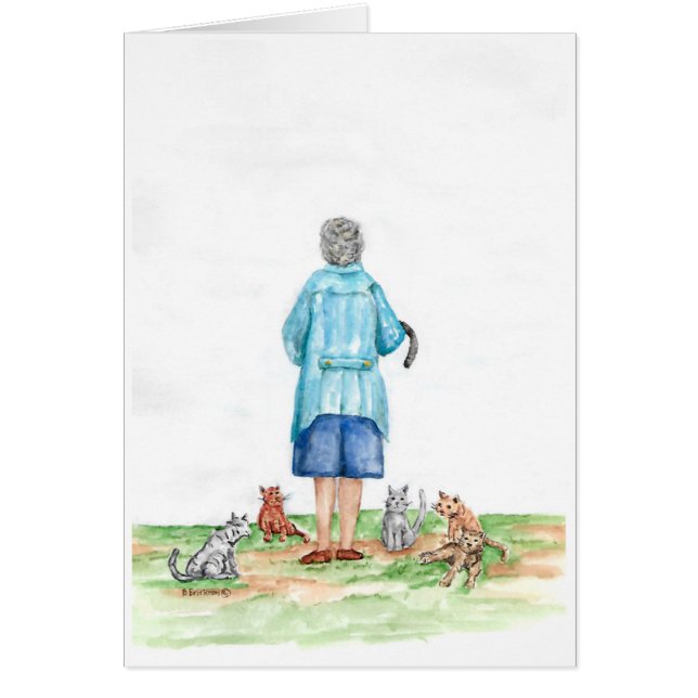 Kleine alte Dame und Katzen (Vorne)