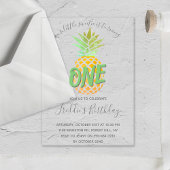 Kleine Ananas 1. Geburtstag Acryleinladungen