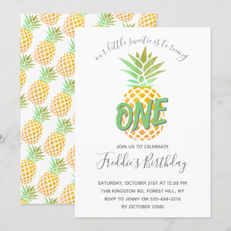 Kleine Ananas 1. Geburtstag Einladung