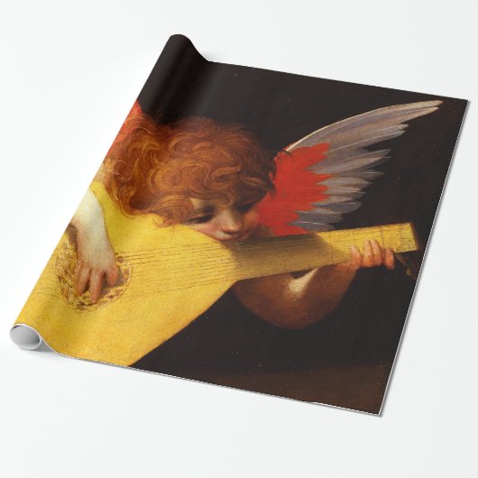 KLEINE ANGEL SPIELEN LUTE Music Making Cherub Geschenkpapier (Ungerollt)