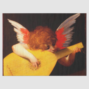 KLEINE ANGEL SPIELEN LUTE Music Making Cherub Seidenpapier