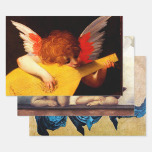 KLEINE ANGEL SPIELEN LUTE Music Making Cherub Wrap Geschenkpapier Set