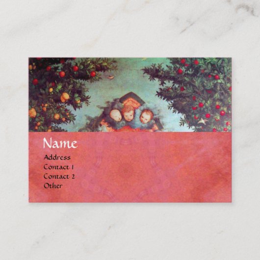 KLEINE ANGELS MONOGRAM Antikblau rosa Visitenkarte (Vorderseite)