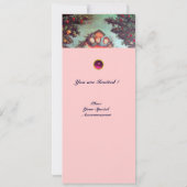 KLEINE ANGELS MONOGRAM hell antikes blaues Rosa Einladung (Rückseite)