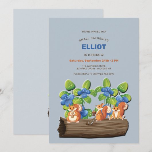 Kleine Ansammlung Einladung (Vorne/Hinten)