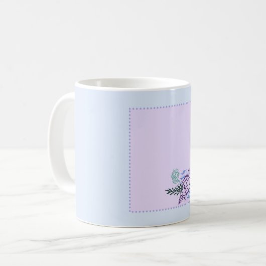 Kleine Aqua-Rose Kaffeetasse (Vorderseite Links)