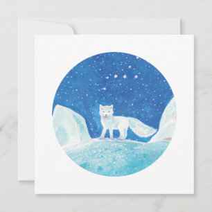Kleine Arktis-Fuchs (Vulpes lagopus) Illustration Feiertagskarte