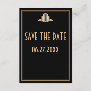 Kleine Art Deco Great Gatsby Hochzeit Save The Dat Einladung