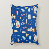 Kleine Ärztin mit dem Namen, blau Dekokissen (Vorderseite(Vertikal))