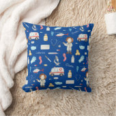 Kleine Ärztin mit dem Namen, blau Kissen (Decke)