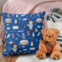 Kleine Ärztin mit dem Namen, blau