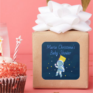 Kleine Astronaut Baby Shower Aufkleber