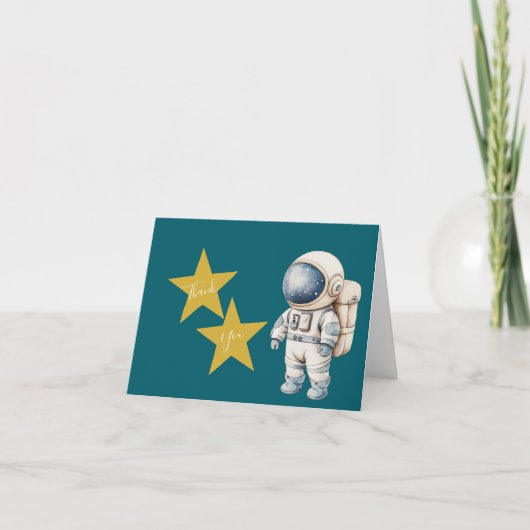 Kleine Astronaut Baby Shower Danke (Vorderseite)