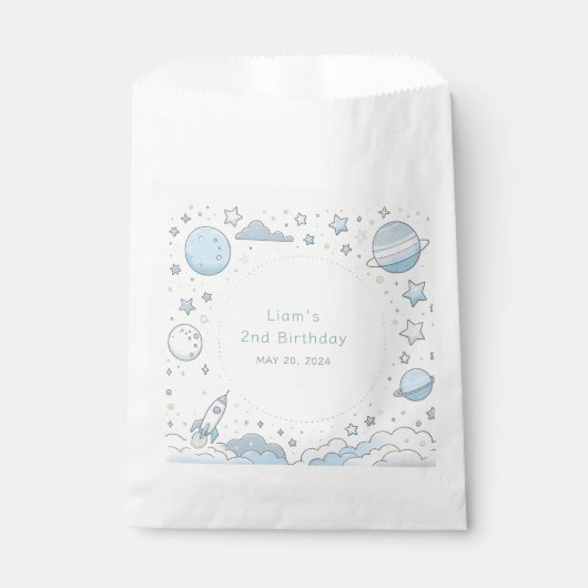 Kleine Astronauten, Große Kindergeburtstag Geschenktütchen (Vorderseite)