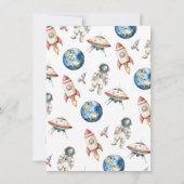 Kleine AstronautenBaby-Dusche Einladung (Rückseite)